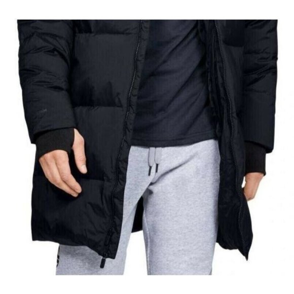 UNDER ARMOUR 1346321 001 STORM 600 Down Parka XL Coat Jacket Black Hoodie s-7711 - Picture 6 of 9